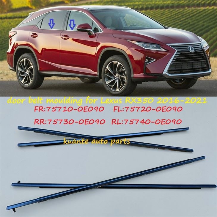 Lexus RX350 2016-2021 75710-0E090 75720-0E090 75730-0E090 75740-0E090용 도어 윈도우 벨트 몰딩 웨더스트립